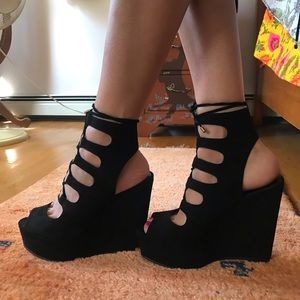 Lace Up Wedges
